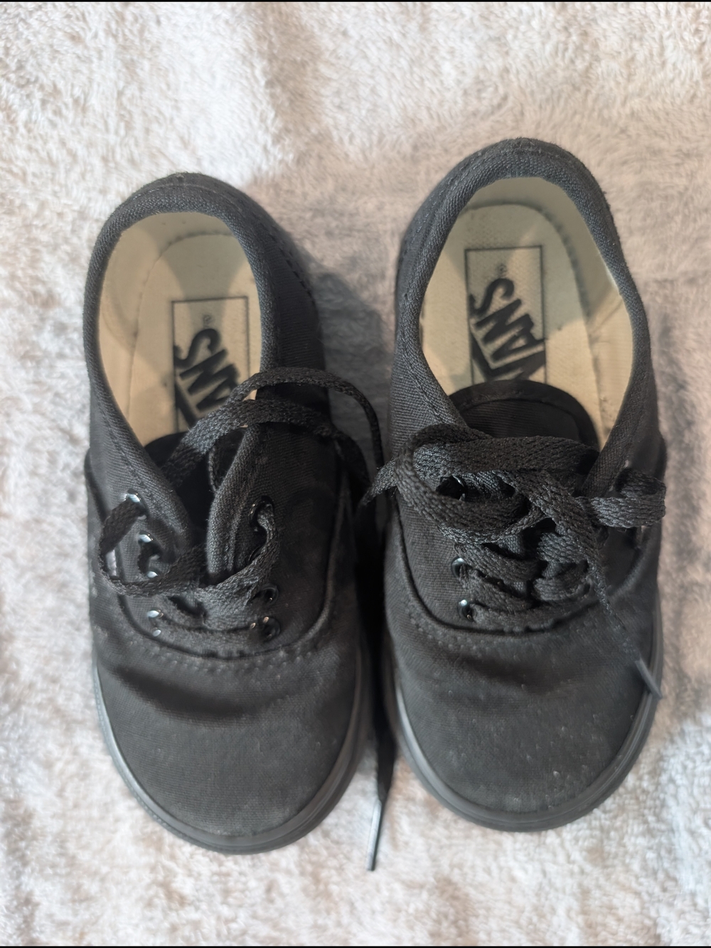 Vans Kids Black Canvas Lace-Up Sneakers